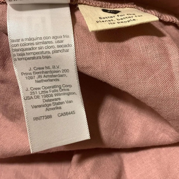 MADEWELL Linen Blend V-Neck Button Front Mini Dress in Antique Coral - Picture 8 of 9